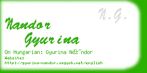 nandor gyurina business card